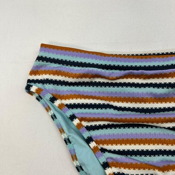 L*Space Women’s Frenchie Bikini Bottoms Multicolor Stripes Size XL New - Picture 3 of 9